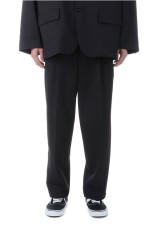 SIDOGRAS Melange Ponte Wide Tapered Slacks - BLACK (GM254-40051)