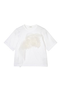 Tulle Detail T-shirt - White (CT-26079)