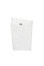 DOUBLE PLEATED CHINO SHORT TROUSERS / WHITE (26SS-WMP-PT13)
