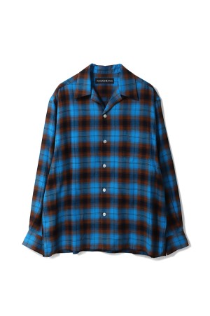 OMBRE CHECK OPEN COLLAR SHIRT L/S ( TYPE-1 ) / BLUE (26SS-WMS-OC11)