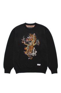 TIM LEHI / JACQUARD SWEATER / BLACK (26SS-WMK-KN07)