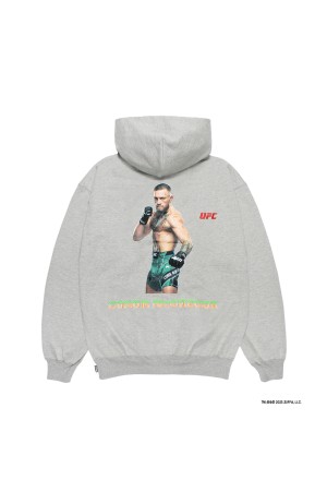 UFC / HEAVY WEIGHT FULL ZIP HOODED SWEAT SHIRT ( TYPE-2 ) / GRAY (UFC-WM-SS02)