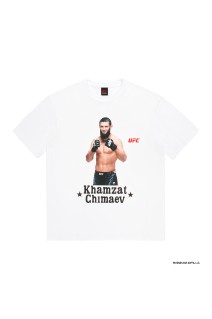 UFC / WASHED HEAVY WEIGHT CREW NECK T-SHIRT ( TYPE-3 ) / WHITE (UFC-WM-WT03)