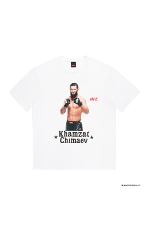 UFC / WASHED HEAVY WEIGHT CREW NECK T-SHIRT ( TYPE-3 ) / WHITE (UFC-WM-WT03)