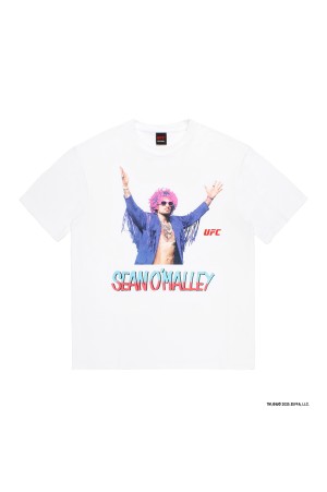 UFC / WASHED HEAVY WEIGHT CREW NECK T-SHIRT ( TYPE-4 ) / WHITE (UFC-WM-WT04)