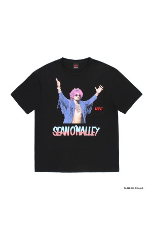 UFC / WASHED HEAVY WEIGHT CREW NECK T-SHIRT ( TYPE-4 ) / BLACK (UFC-WM-WT04)