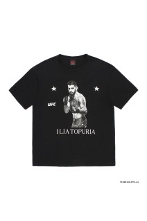 UFC / WASHED HEAVY WEIGHT CREW NECK T-SHIRT ( TYPE-5 ) / BLACK (UFC-WM-WT05)