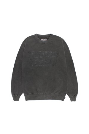 WASHED MIDDLE WEIGHT CREW NECK SWEAT SHIRT / BLACK (26SS-WMC-SS06)