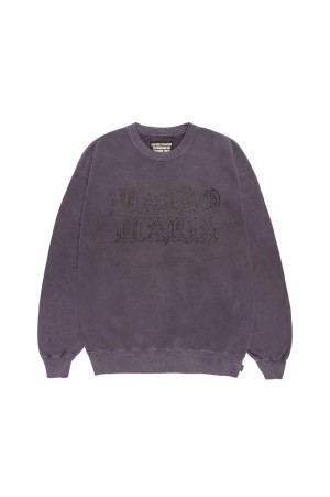 WASHED MIDDLE WEIGHT CREW NECK SWEAT SHIRT / BLACK (26SS-WMC-SS06)