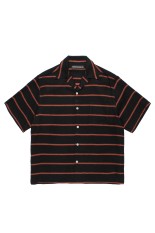 STRIPED OPEN COLLAR SHIRT S/S ( TYPE-1 ) / BLACK (26SS-WMS-OC15)
