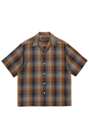 OMBRE CHECK OPEN COLLAR SHIRT S/S ( TYPE-1 ) / BLUE (26SS-WMS-OC09)