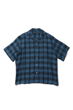 OMBRE CHECK OPEN COLLAR SHIRT S/S ( TYPE-3 ) / YELLOW (26SS-WMS-OC14)