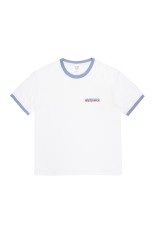 RINGER T-SHIRT / WHITE-PURPLE (26SS-WMT-RG01)