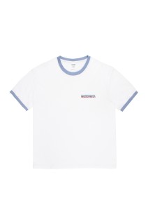 RINGER T-SHIRT / WHITE-PURPLE (26SS-WMT-RG01)