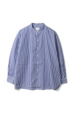 BANDCOLLAR SHIRT LONDON STRIPE - NAVY (RN26SWBS93)