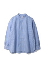 BANDCOLLAR SHIRT LONDON STRIPE - SKY (RN26SWBS93)