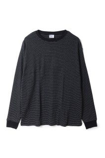 Panel Ribbed L/S Tee - BLACK-GRAY (142C)