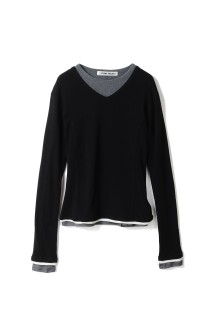 Double Neck Layered Top - BLACK (31261415609)