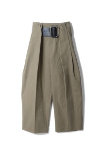 High Waist Belt Tuck Pant - KHAKI (31261465103)