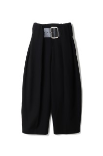 High Waist Belt Tuck Pant - BLACK (31261465103)