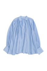 V-neck voluminous Blouse - BLUE (21261315704)