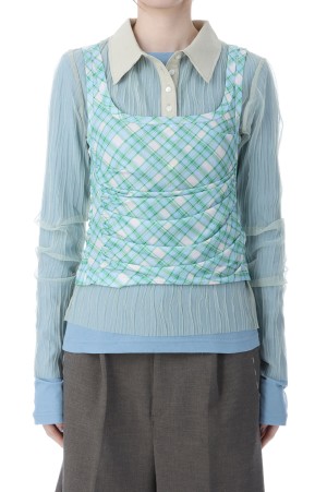 Three-Piece Sheer Polo Top - MINT GREEN (21261415201)