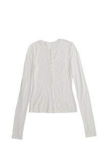 Henley Neck Sheer Top - WHITE (21261415204)