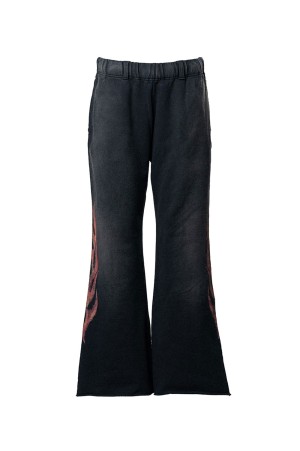 CRAYON FLAME  Bootcut Sweat Pants - BLACK (G16PT069)