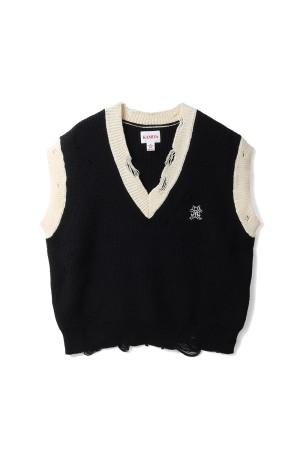 School V-neck Vest - BLACK (G16VT062)