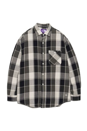 Flannel Plaid Field Shirt - Black (N26SG011)