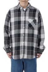Flannel Plaid Field Shirt - Black (N26SG011)