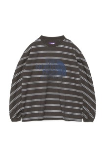 Field Long Sleeve Striped Tee - Charcoal (N26ST027)