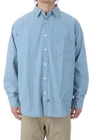 Regular Collar Chambray Field Shirt - Indigo Bleach (N25FG061)