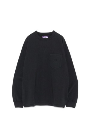 8oz Field Long Sleeve Pocket Tee - Black (N25FT063)
