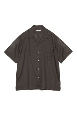 Open Collar Panama S/S Shirt - Charcoal (S26SG066)