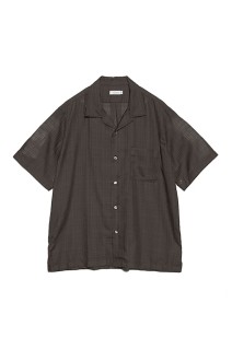 Open Collar Panama S/S Shirt - Charcoal (S26SG066)