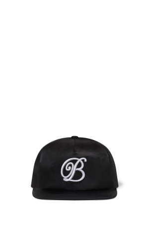 B EMBLEM SATIN CAP - BLACK (BEPSS26AC25)