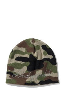 RHINESTONED SCRIPT SINGLE BEANIE - WOODLAND CAMO (BEPSS26AC41)