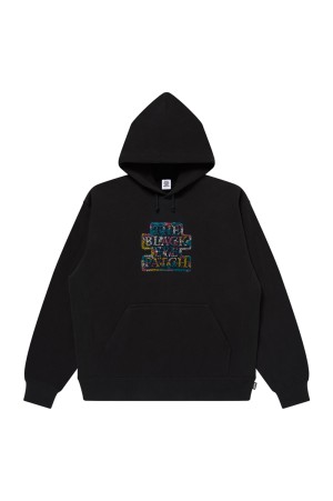 CAMOUFLAGED RHINE STONED OG LABEL HOODIE - BLACK (BEPSS26CS02)