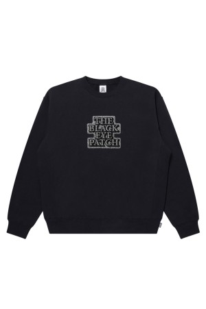 RHINESTONED OG LABEL CREW SWEAT - BLACK (BEPSS26CS16)