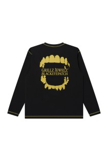GRILLZ JEWELZ GOLDTEETH THERMAL L/S TEE - BLACK (BEPSS26LT09)