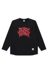 GRINDCORE LOGO RAGLAN L/S TEE - BLACK / RED (BEPSS26LT10)
