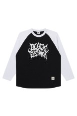 GRINDCORE LOGO RAGLAN L/S TEE - BLACK / WHITE (BEPSS26LT10)