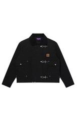 OG LEATHER PATCHED FIREMAN DUCK JACKET - BLACK (BEPSS26OT07)