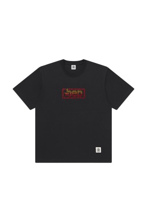 RHINESTONED URBAN STAR LOGO TEE - BLACK (BEPSS26TE03)