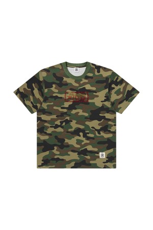 RHINESTONED URBAN STAR LOGO TEE - WOODLAND CAMO (BEPSS26TE03)