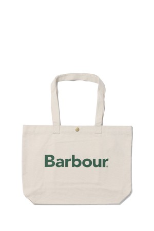 LOGO TOTE BAG - ECRU / BARBOUR GREEN (UBA0733)