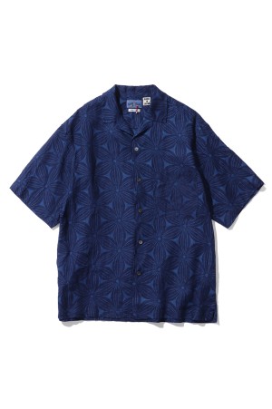 Indigo Linen Sakura-Bassen S/S Shirts - INDIGO (1018938)