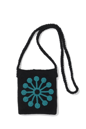 Indian Motif Ravers Small Bag / BLACK-Turquoise (26SS-BAG-01)