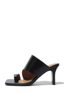 Square Leather Sandals -BLACK(12611021)